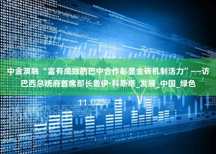 中金澳融 “富有成效的巴中合作彰显金砖机制活力”——访巴西总统府首席部长鲁伊·科斯塔_发展_中国_绿色
